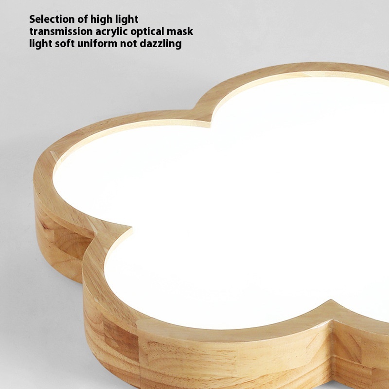 Solid Wood Ceiling Lamp Master Bedroom Simple Elegant Flowers - Image 2
