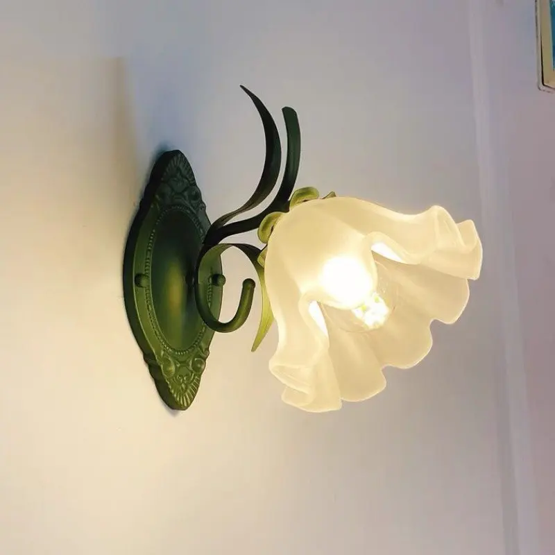 Pastoral Style Flower Wall Lamp Living Room
