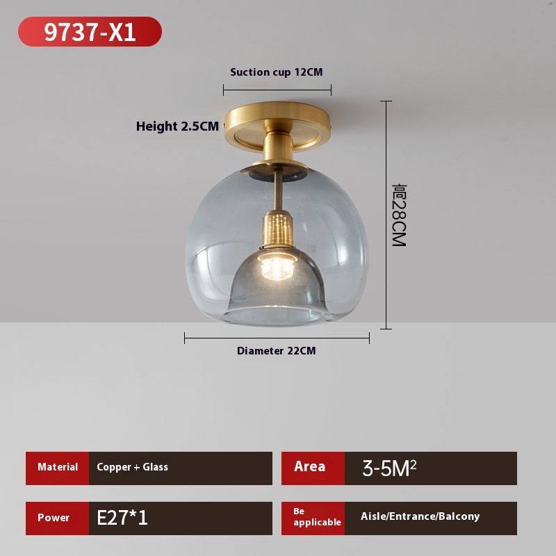 Copper Aisle Light Corridor Hallway Living Room Ceiling Lamp