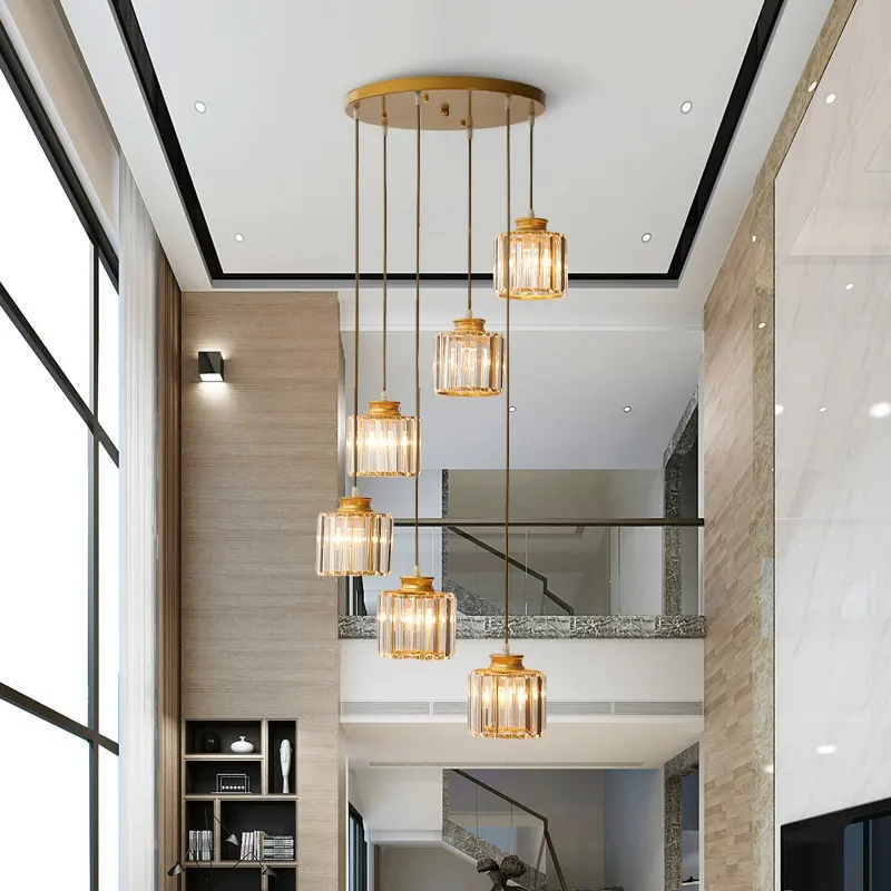 Duplex Staircase Long Chandelier Lamps Modern Minimalist