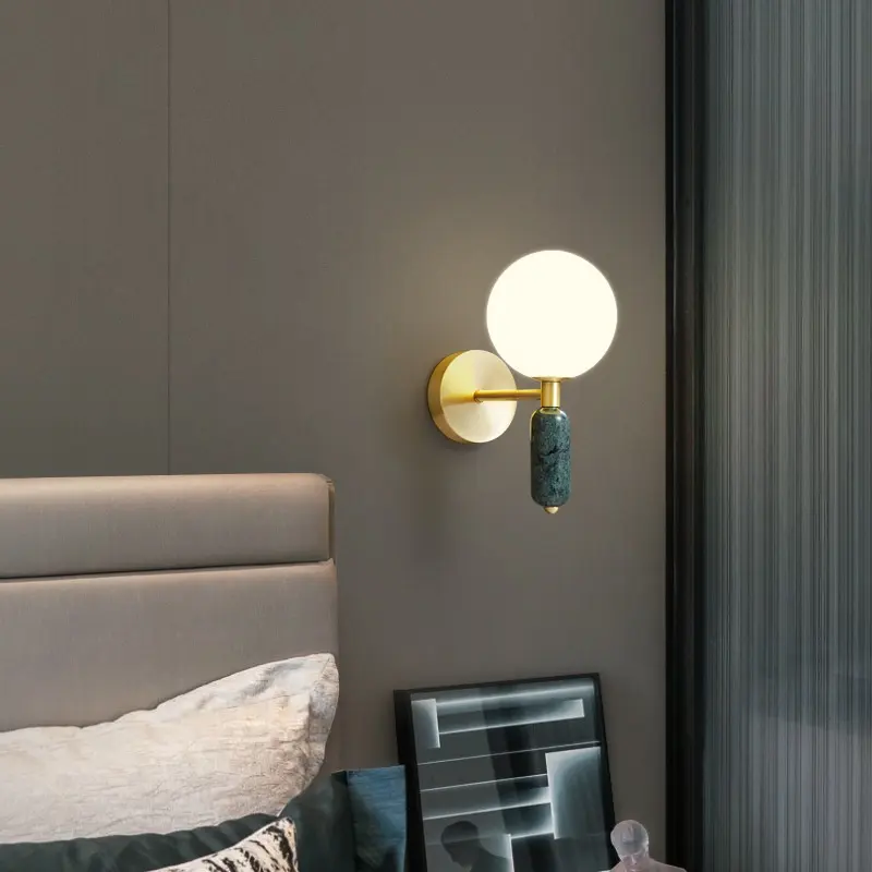Copper Bedroom Bedside Small Droplight Marble Ball