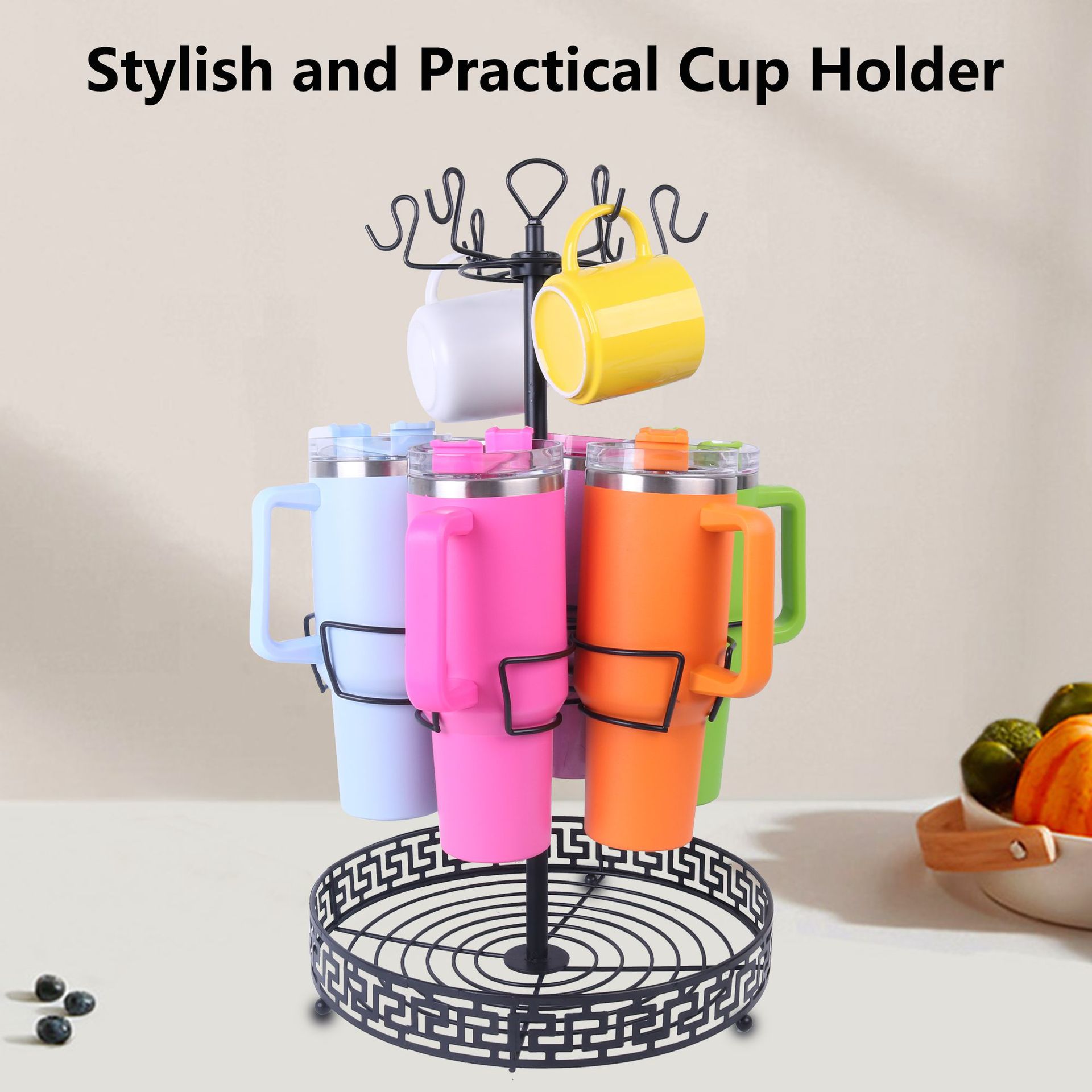 Desktop Water Cup Storage Rack Rotating Vacuum Cup Storage Rack