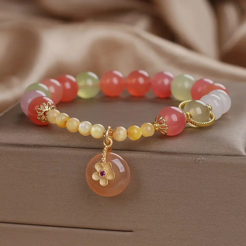 New Color Chalcedony Safety Buckle Bracelet Female New Chinese Style