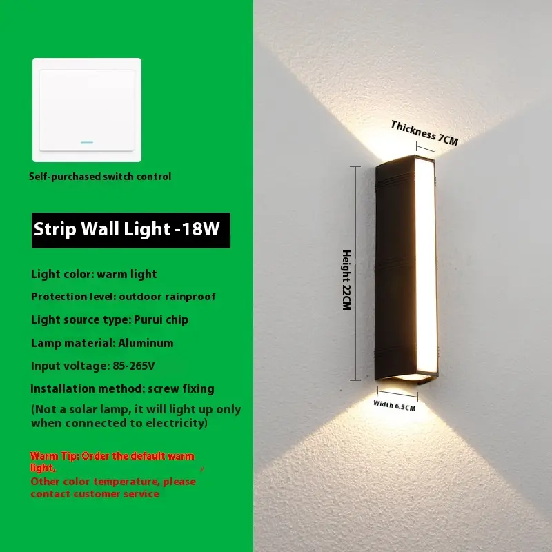 Modern Simple Waterproof Courtyard Aisle Door Balcony Outdoor Wall Lamp