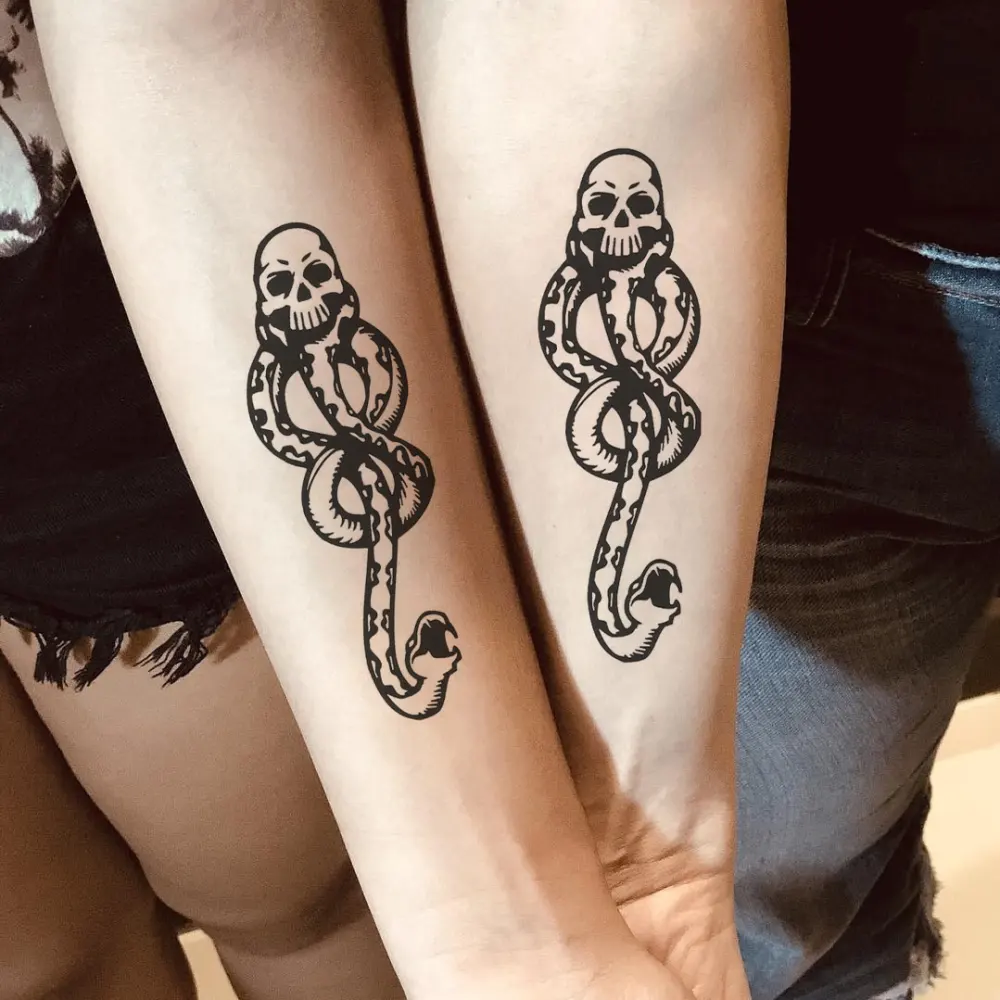 Black Cool Voldemort Waterproof Tattoo Sticker