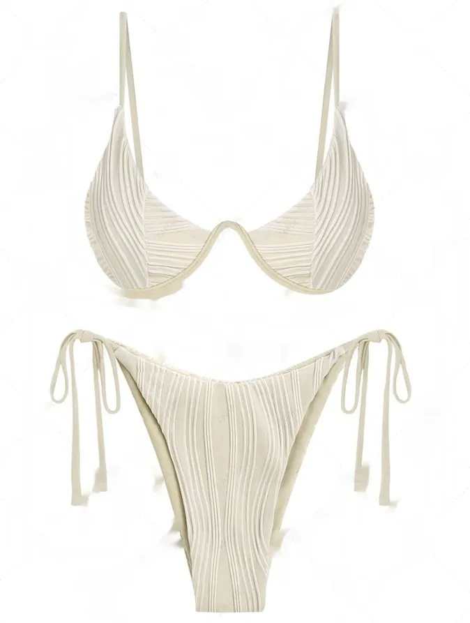 Swimming Suit Sexy Advanced Tether Split Bikini - White