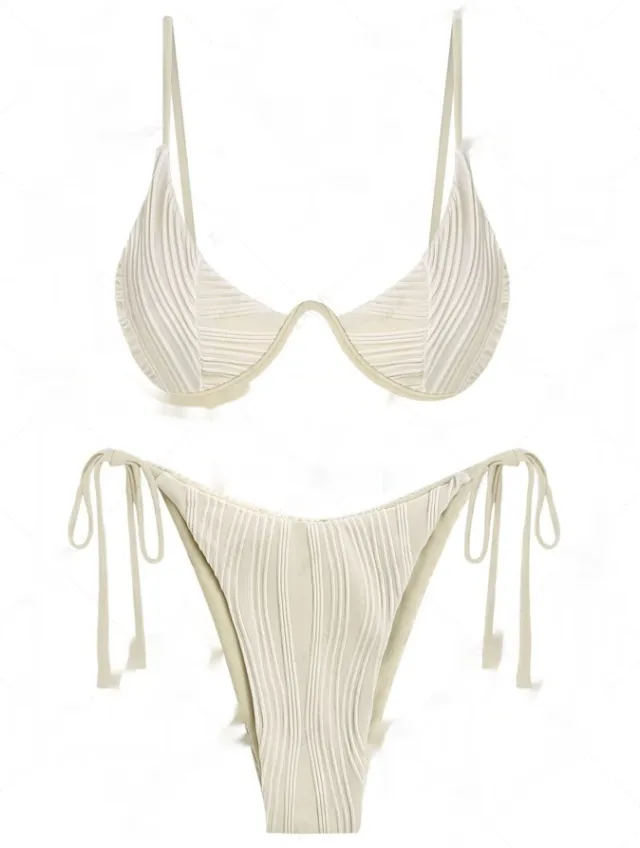 Swimming Suit Sexy Advanced Tether Split Bikini White - Shop at LoveMi