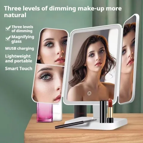 Thin Large Double Door Folding Makeup Mirror
