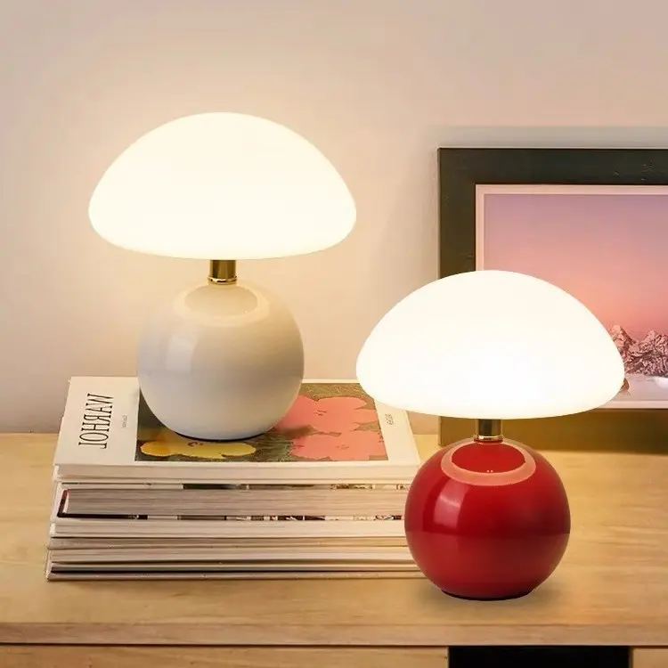 Mushroom Table Lamp Frost Style Eye Protection