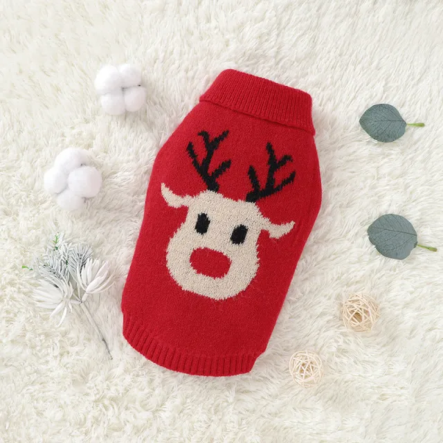 Sale Dog Christmas Style Sweater Bright Red - Shop at LoveMi