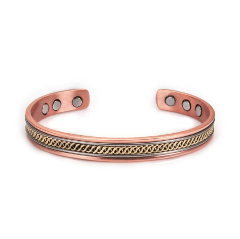 Magnetic Red Copper Adjustable Retro Ring Bracelet Suit