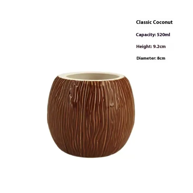 Creative Personality Hawaiian Style Coconut Ceramic Cup Classic Coconut - Shop at LoveMi