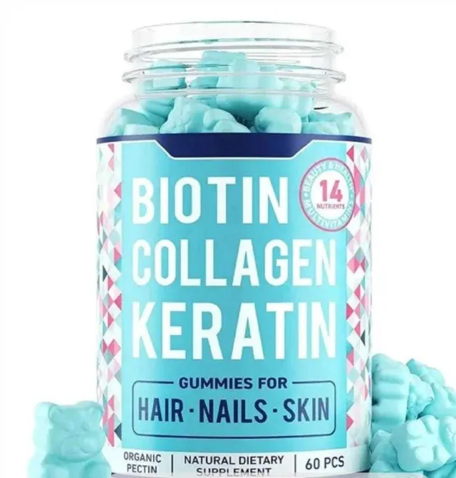 Hair Nails Skin Gummies With Biotin Keratine And Collagen Over 12 Ages - Shop at LoveMi