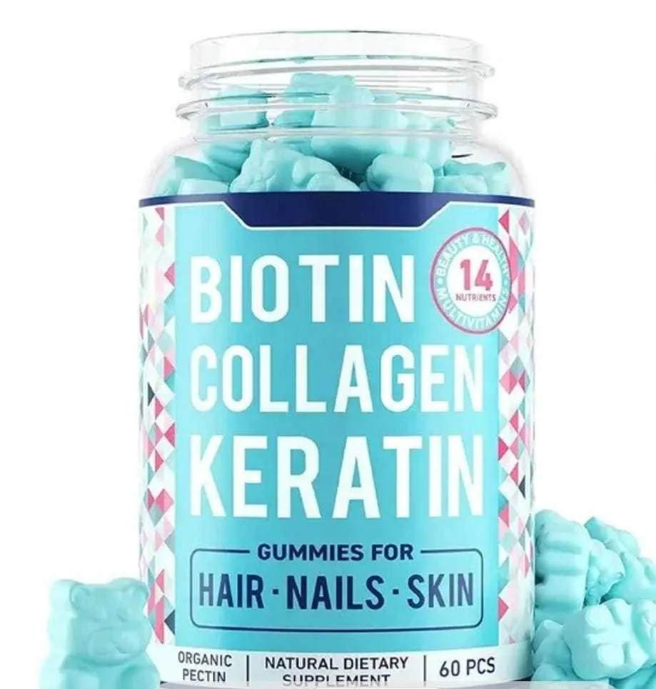 Hair Nails Skin Gummies With Biotin Keratine And Collagen - Over 12 Ages