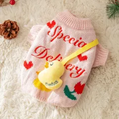 Spring And Autumn Dog Clothes Rabbit Sweater Small Puppies Teddy - Pink Duck Shoulder Bag - View 1