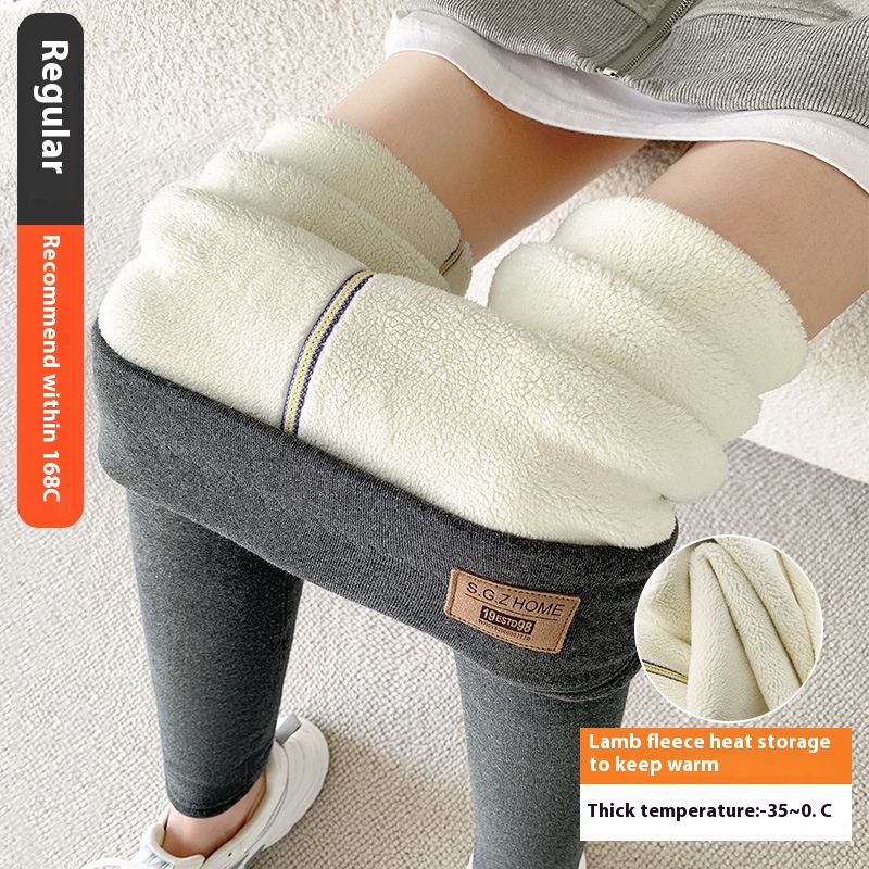 Northeast Extra Thick Lamb Fleece Pure Cotton Leggings for Women, Outer Wear, Winter, Plush and Thickened, Plus Size, High Waist, Tummy Control, Warm Pants