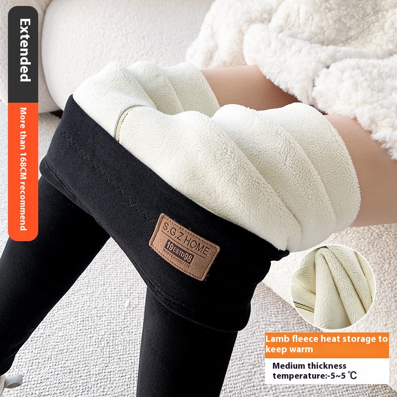 Northeast Extra Thick Lamb Fleece Pure Cotton Leggings for Women, Outer Wear, Winter, Plush and Thickened, Plus Size, High Waist, Tummy Control, Warm Pants