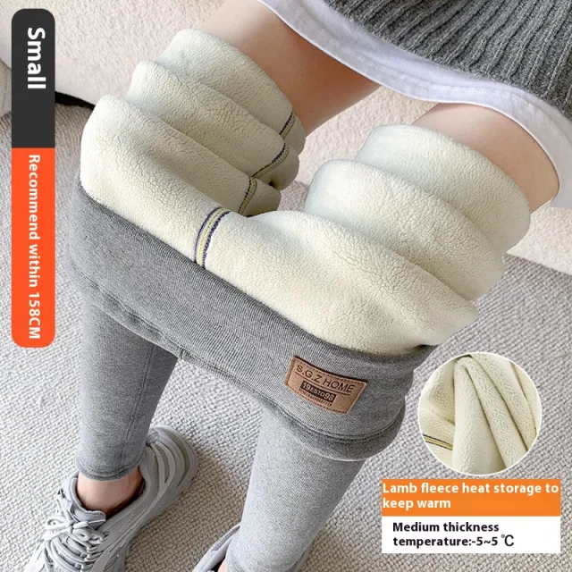 Women's Winter Fleece lined Extra Thick Lambswool Cotton Leggings Small Medium Thick Gray - Shop at LoveMi