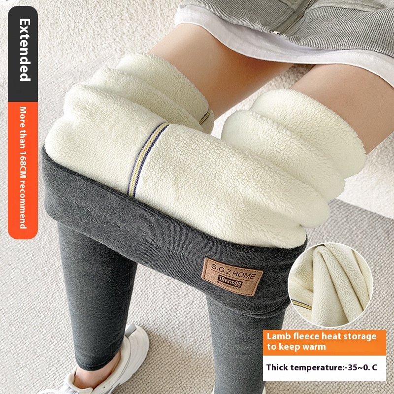 Northeast Extra Thick Lamb Fleece Pure Cotton Leggings for Women, Outer Wear, Winter, Plush and Thickened, Plus Size, High Waist, Tummy Control, Warm Pants