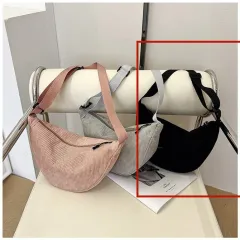 Autumn New Large Capacity Crossbody Dumpling Bag - Black - View 1