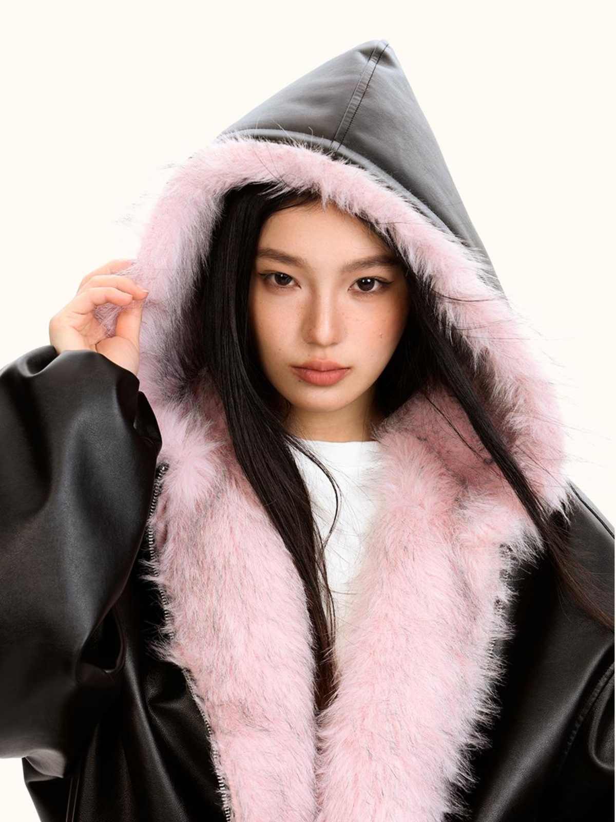Male And Female Trendy Brand PU Leather Jacket Hooded Autumn And Winter