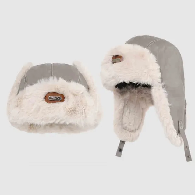 Autumn And Winter Men's And Women's Warm Vintage Leather Pilot Hat Gray - Shop at LoveMi