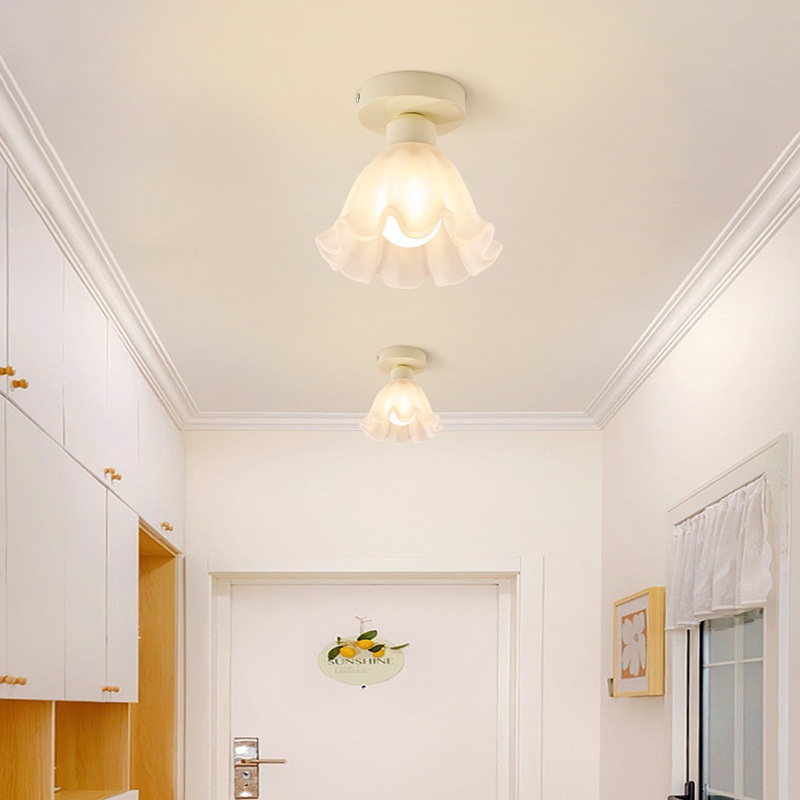Cream Flower Simple Modern Corridor Aisle Suction Lamp