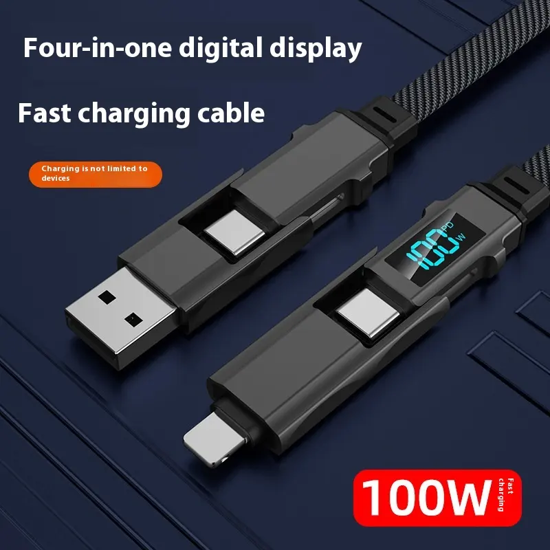 Digital Display Four-in-one Charging Cable Two-to-two Data