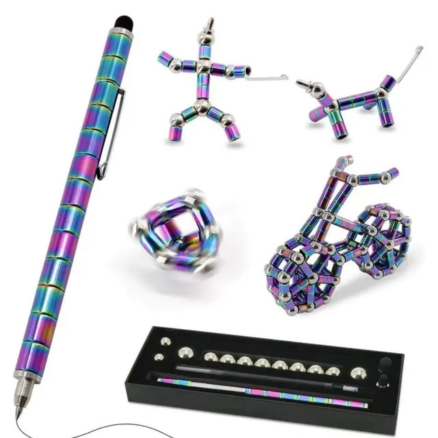Magnet Pen Metal Toy Gift Multifunctional Black Technology Magnetic Decompression Color - Shop at LoveMi