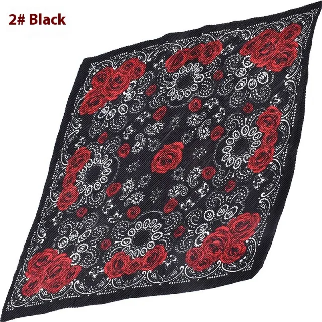 Fashion Retro Rose Pattern Large Kerchief Black - Shop at LoveMi