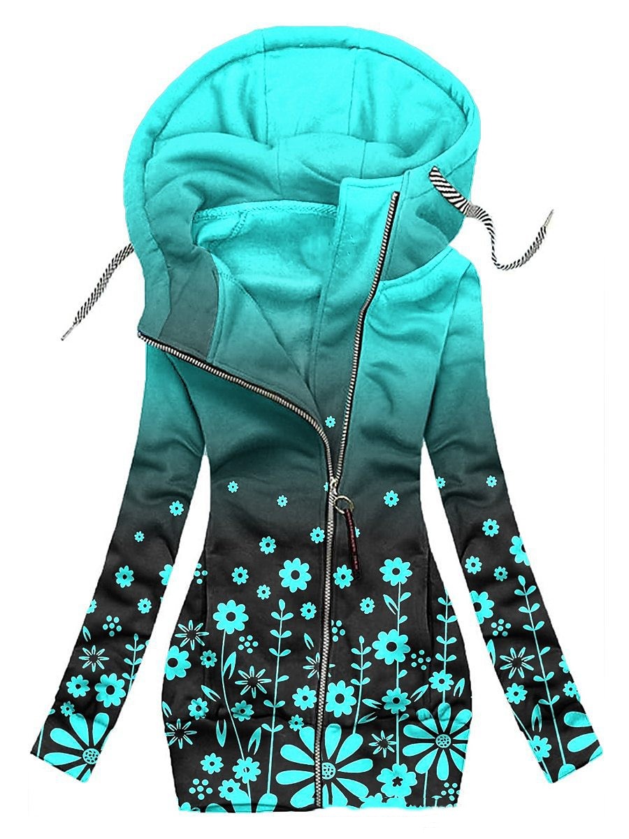 Floral Print Women's Zip Jacket