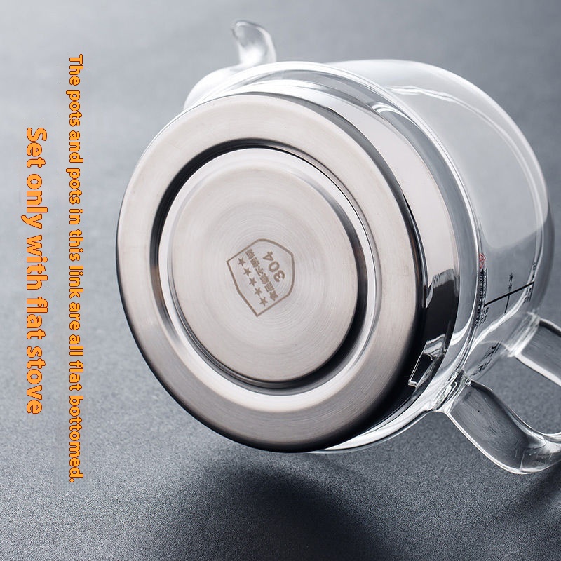 Induction Cooker Special Use Glass Teapot Flat High Temperature Resistant Large Capacity