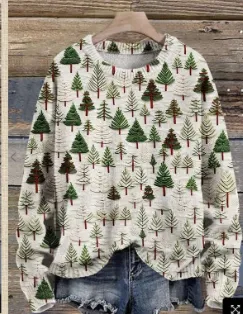 Women's Christmas Casual Round Neck Long Sleeve Sweater 35Style 2Xl - Shop at LoveMi
