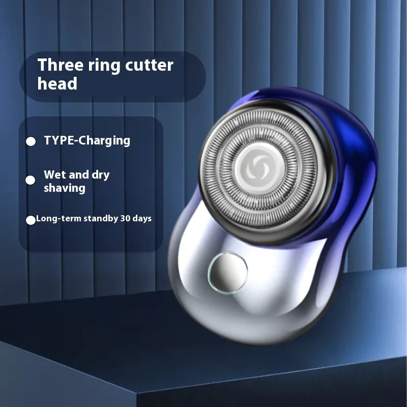 Steel Cannon Blade Three Ring Electric Shaver - Gradient Blue