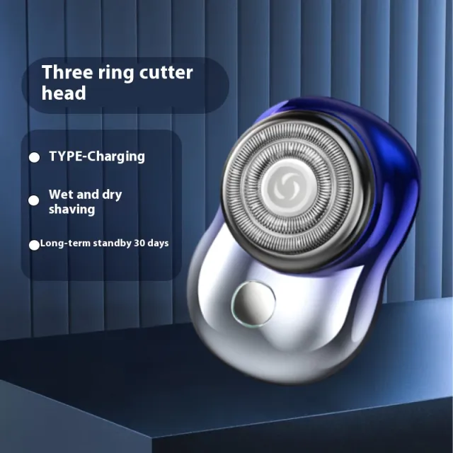 Steel Cannon Blade Three Ring Electric Shaver Gradient Blue - Shop at LoveMi