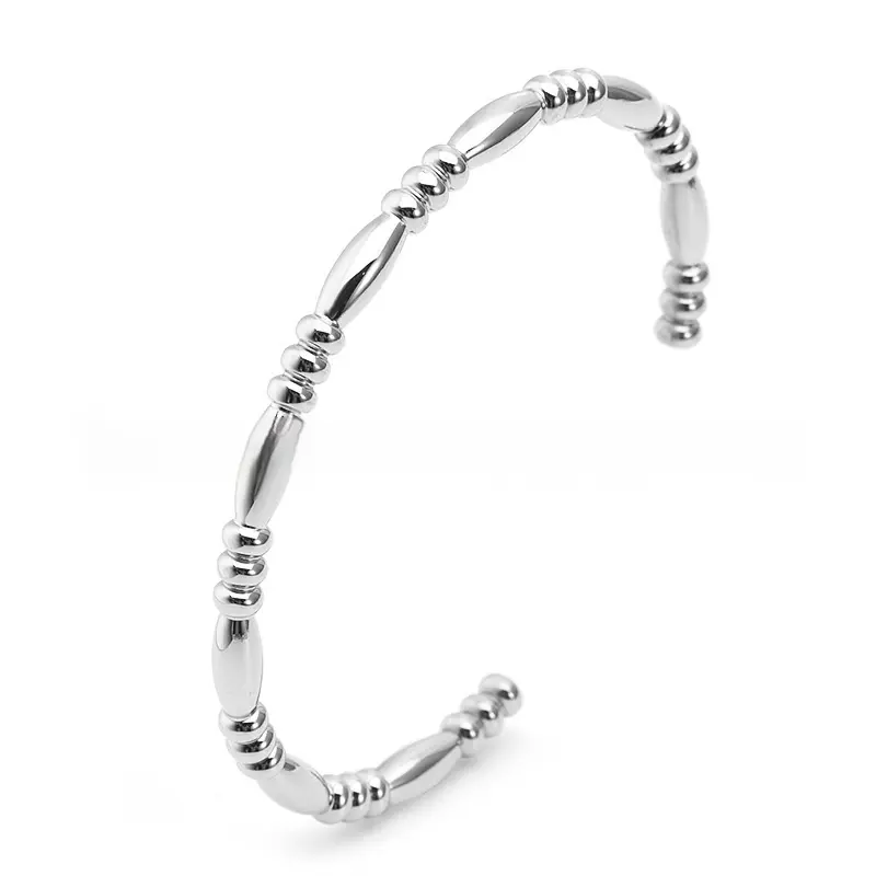C- Shaped Bracelet Bamboo Beaded Wheat