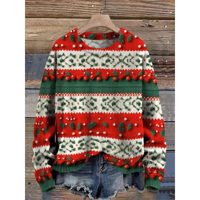 Abstract Style Digital Printing Drop shoulder Long sleeve Women's Sweater Casual All matching Twm175621 - Shop at LoveMi