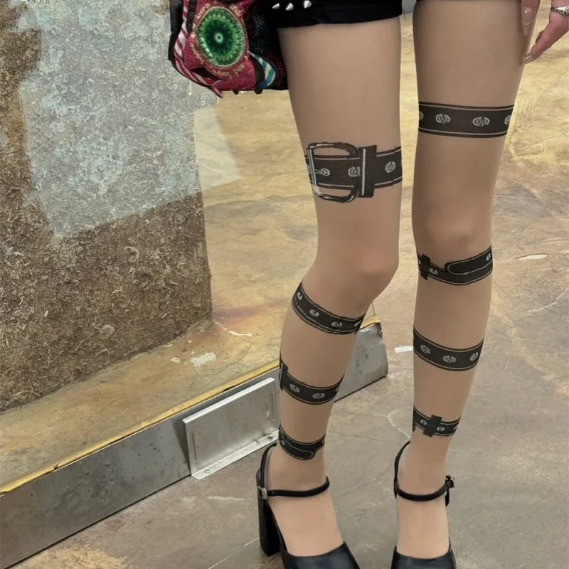Black Leg Ring Long Tube Stockings Sexy Black Silk Pure Desire - Skin Color
