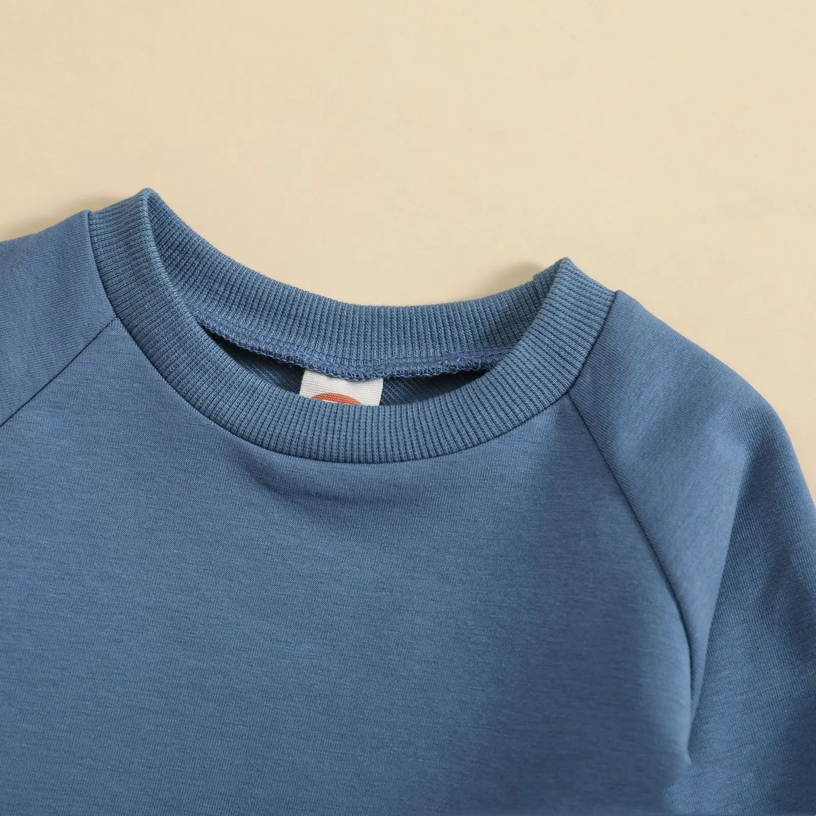Boys' Solid Color Suit Round Neck Sweater Trousers