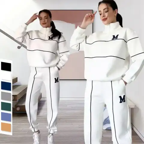 Womens 2 Piece Outfits Lounge Hoodless Pullover Sweatshirt Sweatsuit