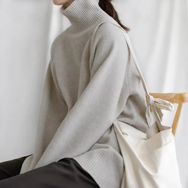 European And American Autumn And Winter Loose Knitwear All match Classic Sweater White Water Ash - Shop at LoveMi
