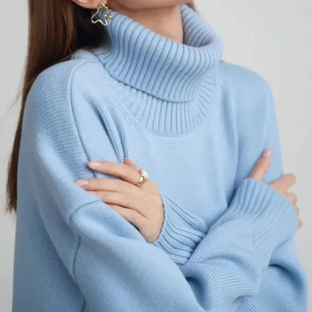 European And American Autumn And Winter Loose Knitwear All match Classic Sweater Sky Blue - Shop at LoveMi