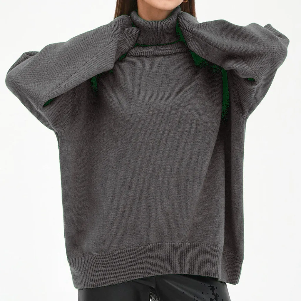 European And American Autumn And Winter Loose Knitwear All-match Classic Sweater - Dark Gray