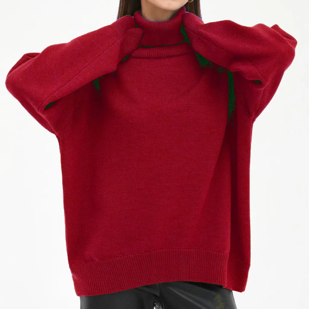 European And American Autumn And Winter Loose Knitwear All-match Classic Sweater - Red