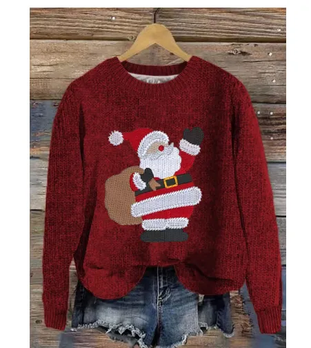 Creative Christmas Men's And Women's Loose Round Neck Sweater - Ml202411281103