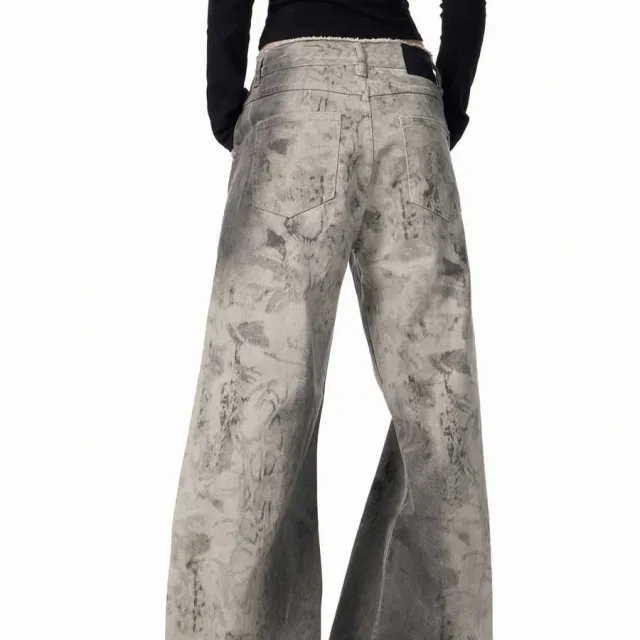 Women's High Street Distressed Printed Jeans Snake Pattern - Shop at LoveMi