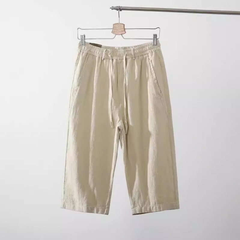Casual Cool Breathable Cotton Linen Capri Pants