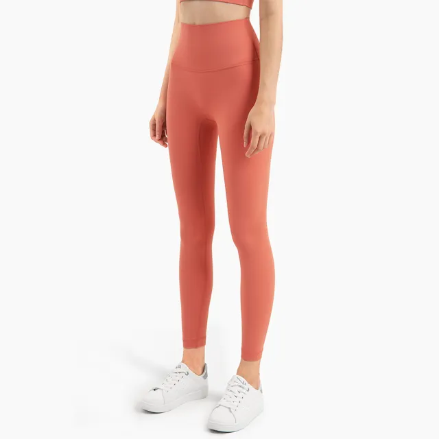 High Waisted Yoga Pants Without Awkward Lines Rustic Coral2 - Shop at LoveMi