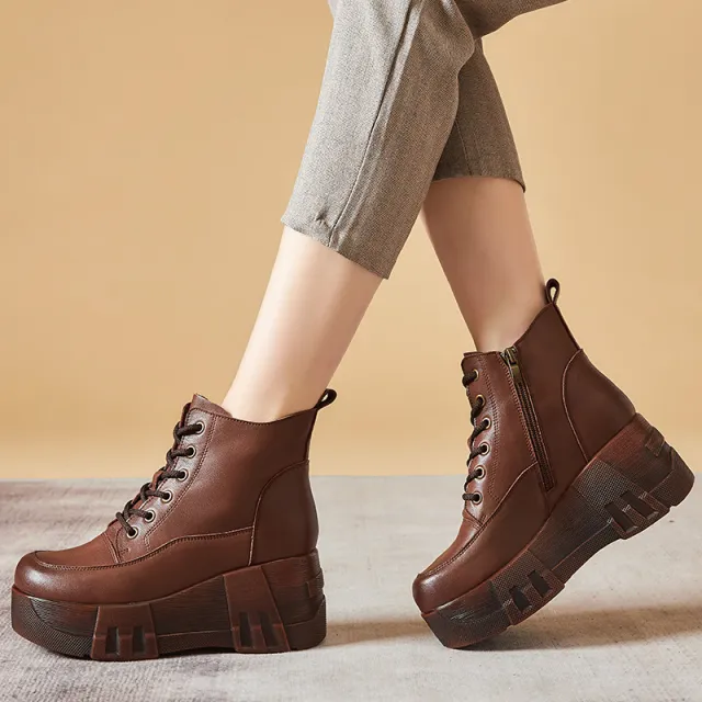 Women's Fashion Personality All match Ankle Boots Brown - Shop at LoveMi