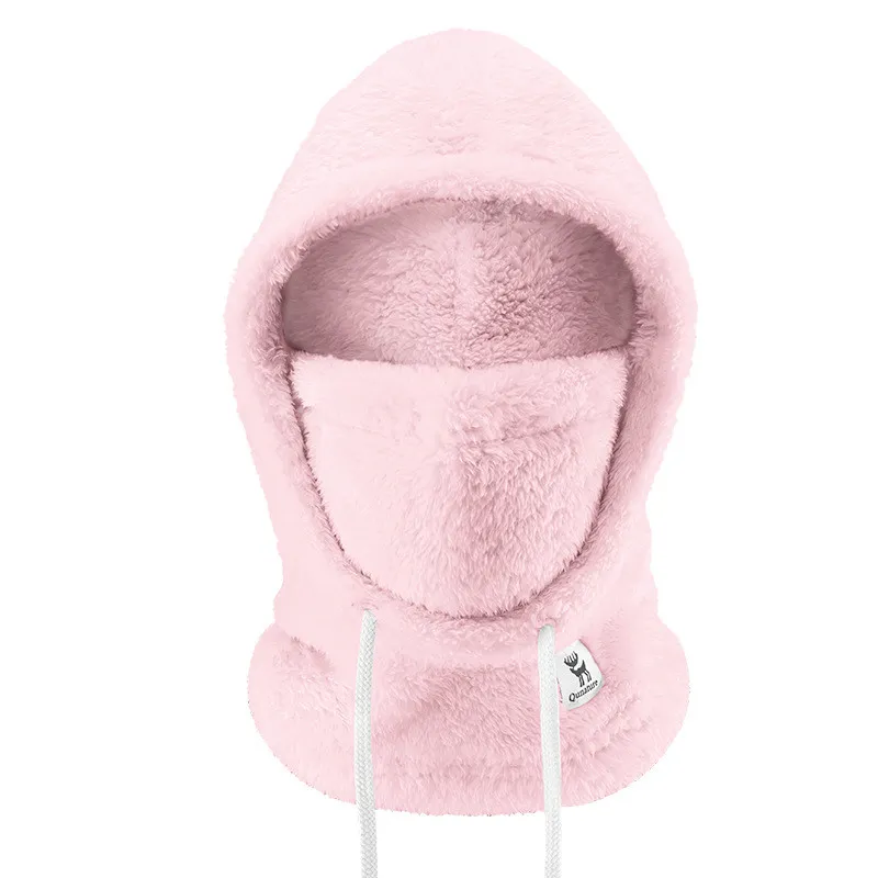 Warm Ski Hood Fleece Full Face Cycling Mask - Pink